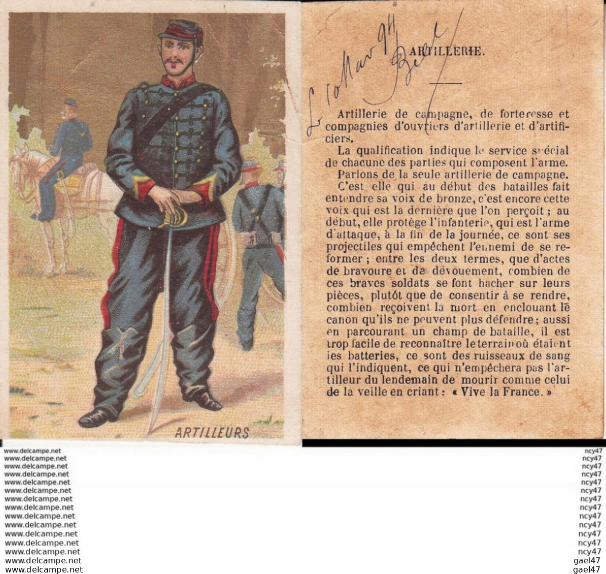 CHROMOS.  Artilleurs. ...T849 MILITARIA - Artis Historia