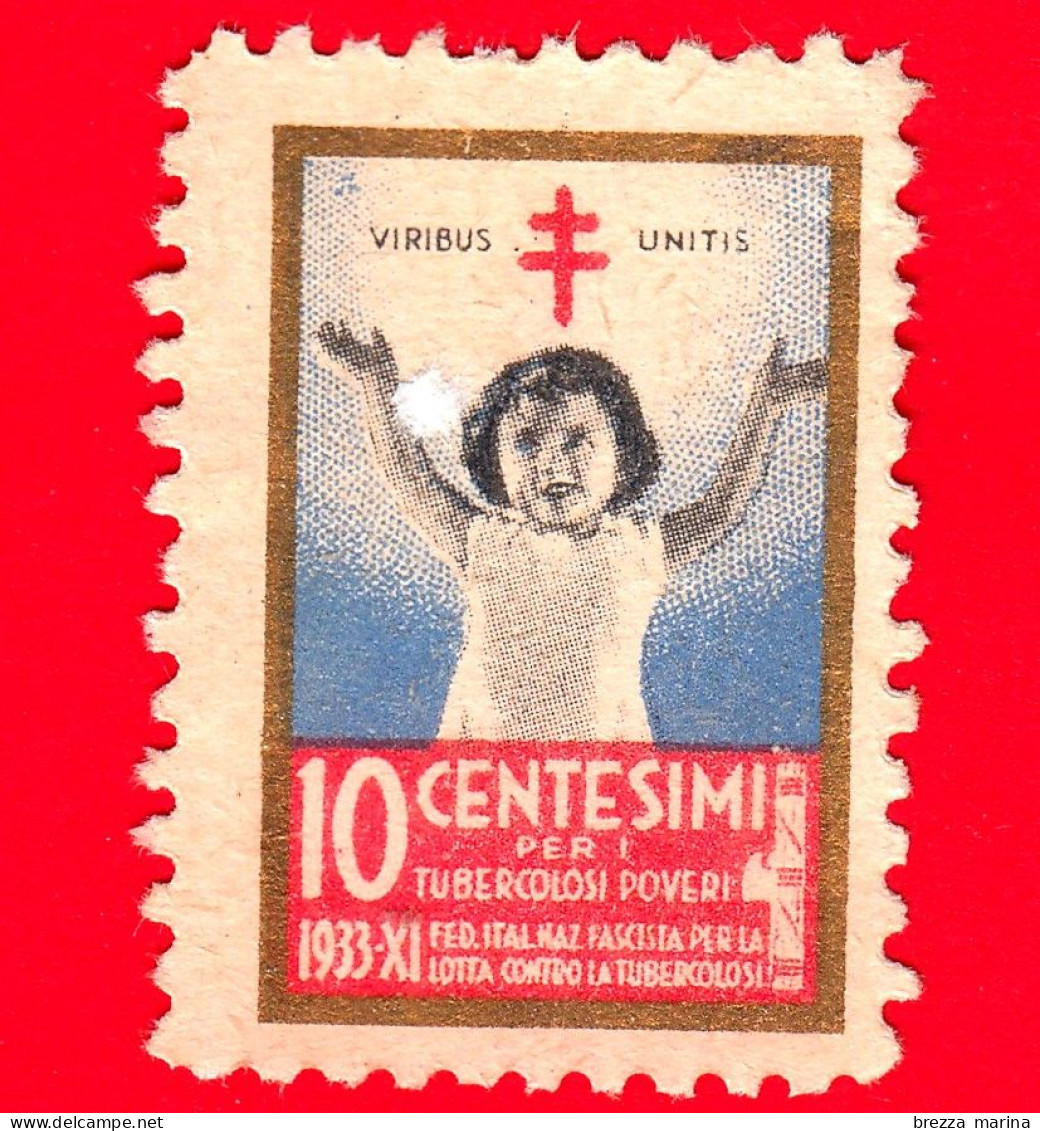 ITALIA - Chiudilettera - Erinnofilo - 1933 - Lotta Contro La Tubercolosi - TBC - Viribus Unitis - 10 - Krankheiten