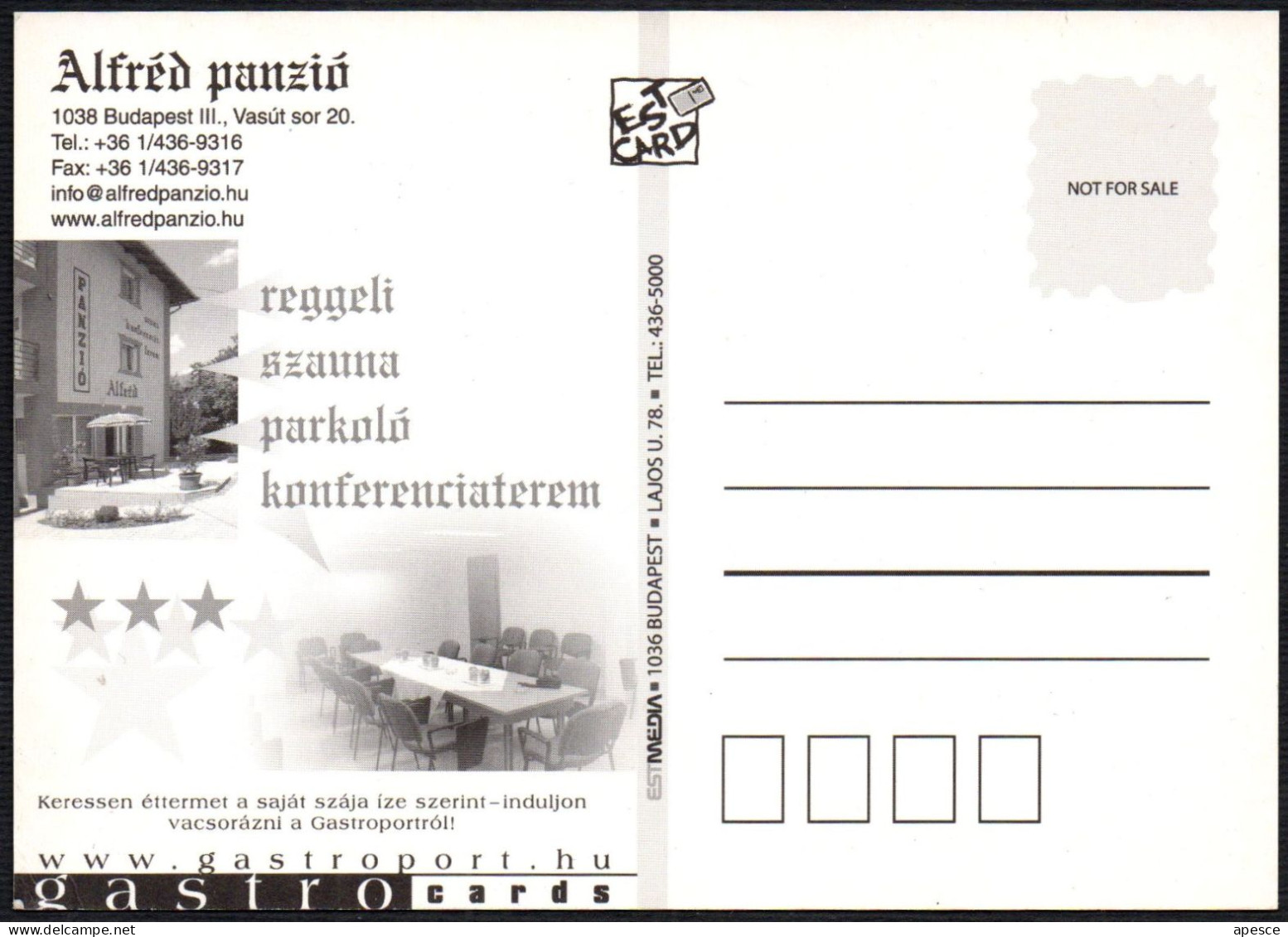 HUNGARY - HOTEL ALFRED PANZIO' BUDAPEST - I - Hoteles & Restaurantes