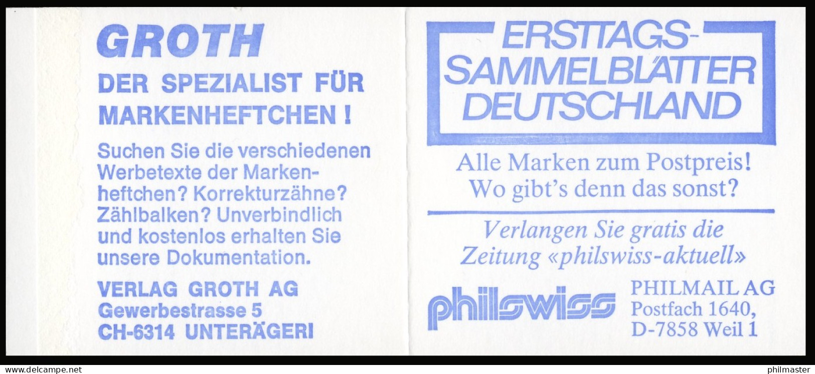 22Ik MH BuS Buchdruck Mit PLF II Verbindung Dachbalken ** Postfrisch - 1971-2000