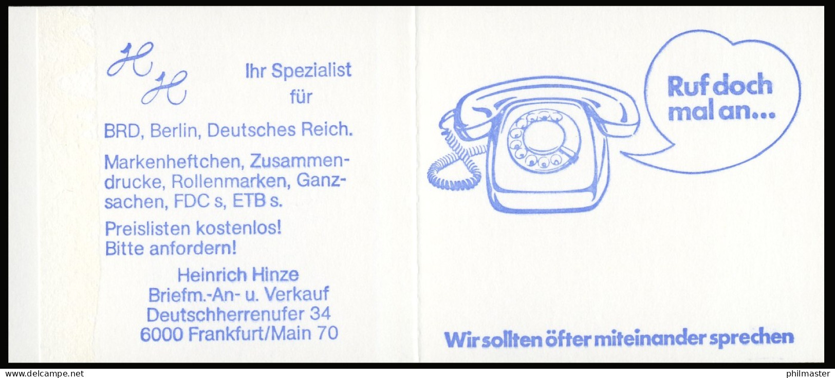 22Iu MH BuS Hinze Buchdruck Mit PLF IV ** Postfrisch - 1971-2000