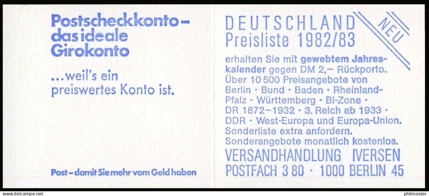 22Iz MH BuS 1980 Buchdruck - Postfrisch - 1971-2000