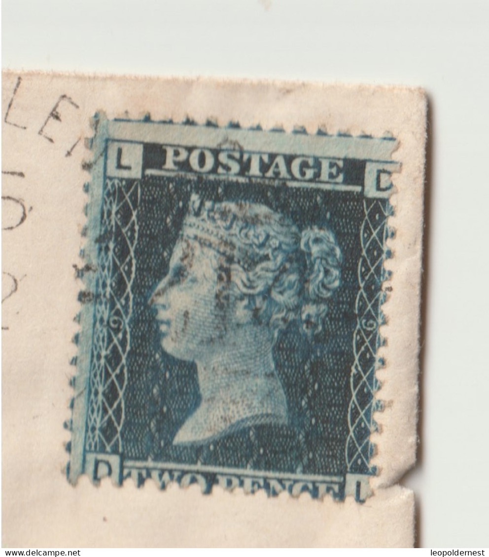 Grande Bretagne - 2 Penne Bleu. 1862  Sur Petite Enveloppe. - Usati