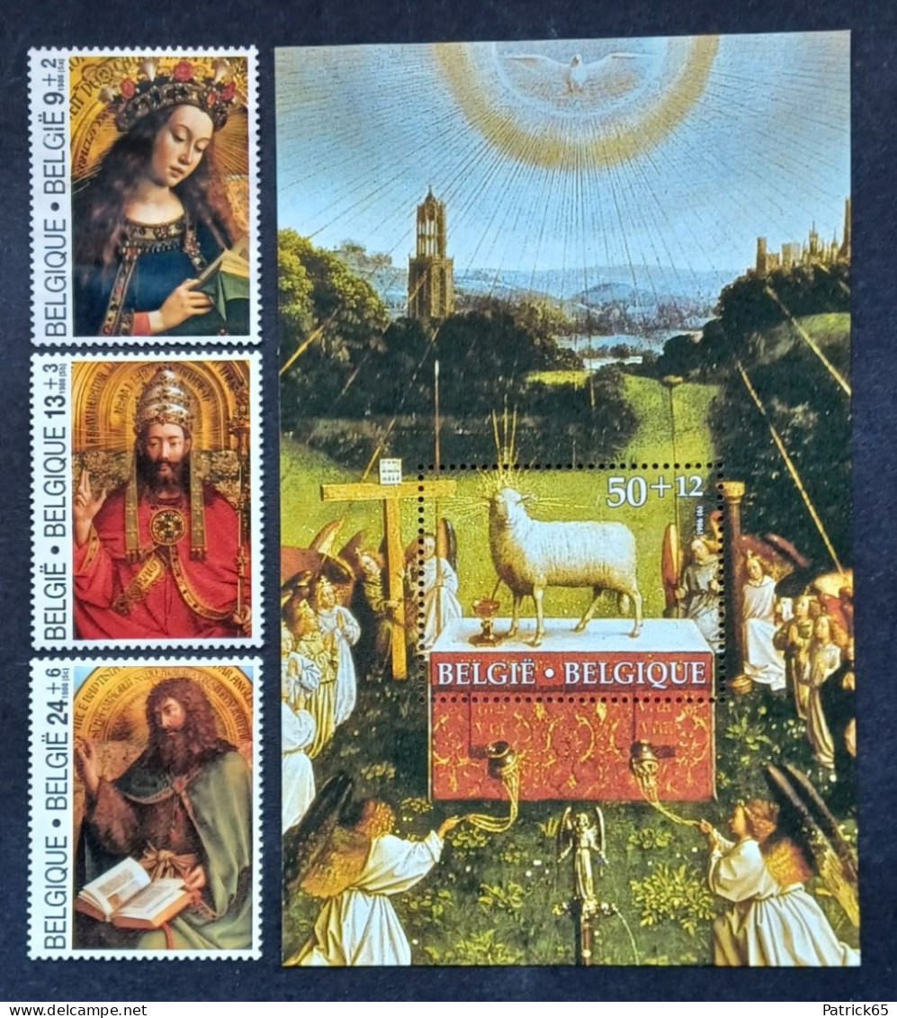 Belgie 1986 Obp.nrs.Blok 62 + 2205/07 Het Lam Gods  MNH - Postfris - Unused Stamps