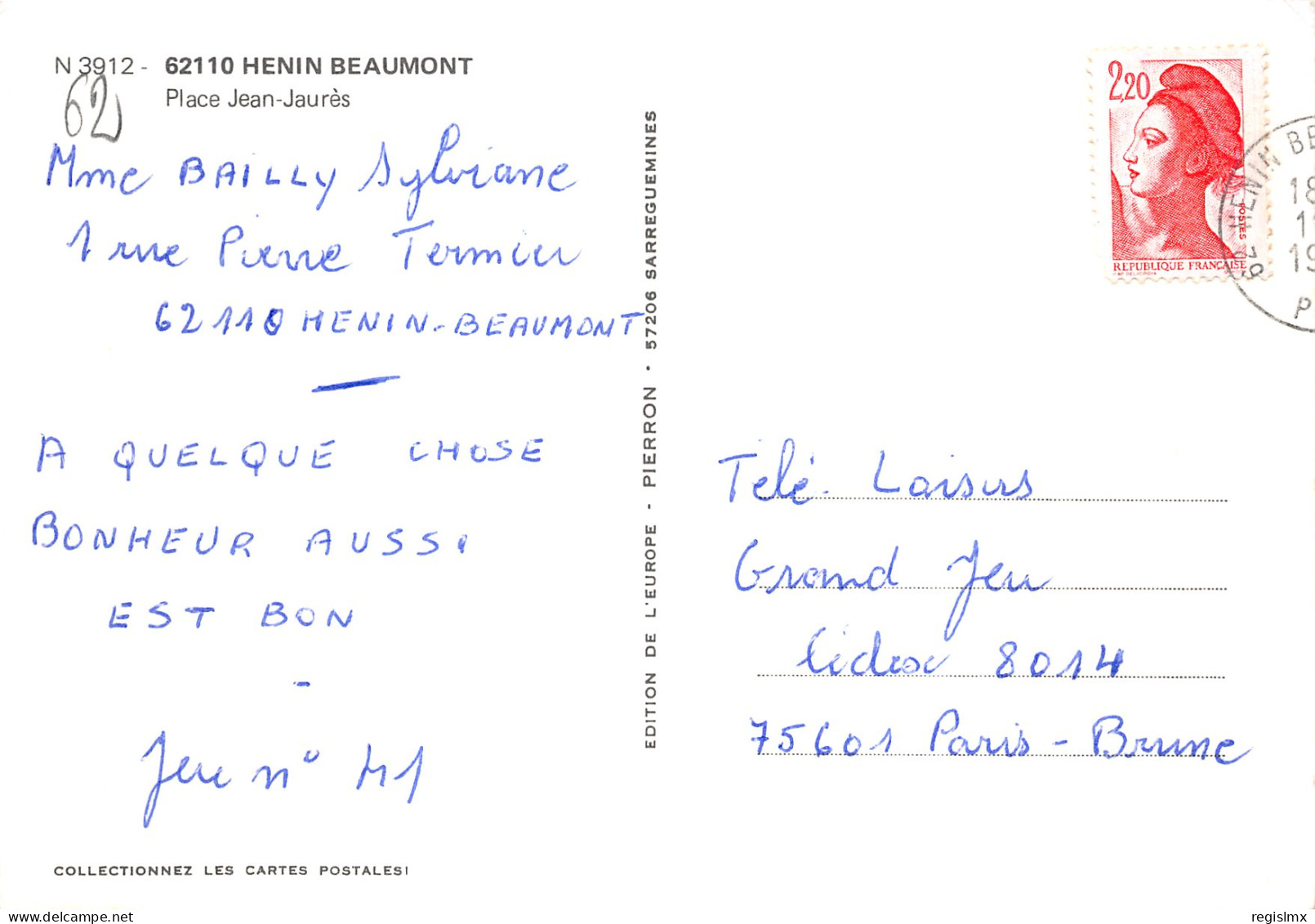 62-HENIN BEAUMONT-N°T2177-C/0057 - Henin-Beaumont