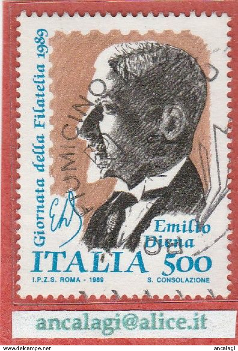 USATI ITALIA 1989 - Ref.0602 "GIORNATA DELLA FILATELIA" 1 Val. - 1981-90: Gebraucht