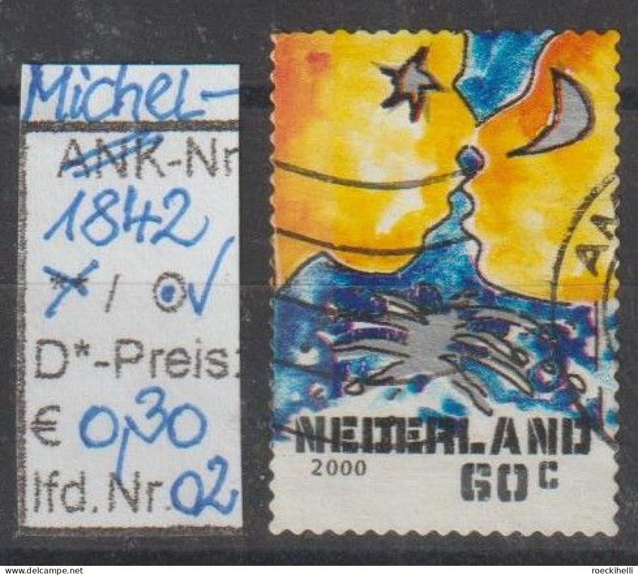 2000 - NIEDERLANDE - FM/DM "Dez.marken-Sich Küssendes Paar" 60 C Mehrf. - S. Scan  (1842o 01-02 Nl) - Used Stamps