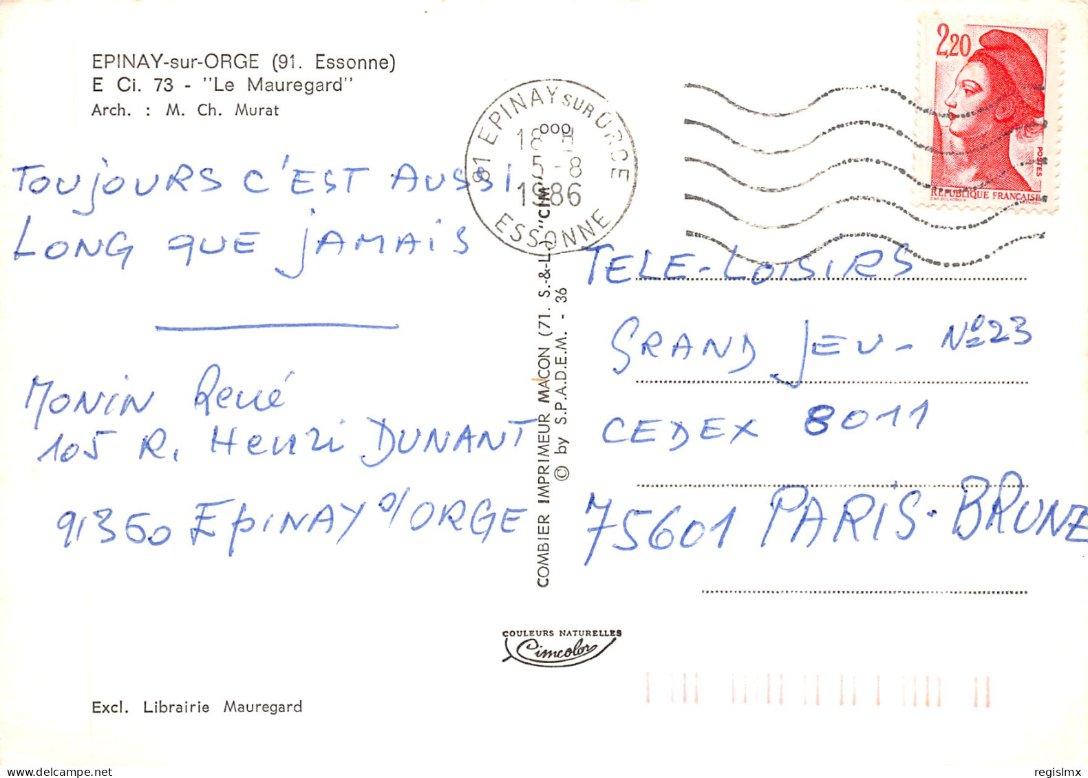 91-EPINAY SUR ORGE-N°T2180-B/0343 - Epinay-sur-Orge