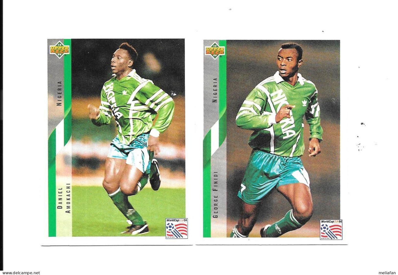 EH22 - CARTES UPPER DECK USA 94 - NIGERIA - DANIEL AMOKACHI - GEORGE FINIDI - Trading-Karten