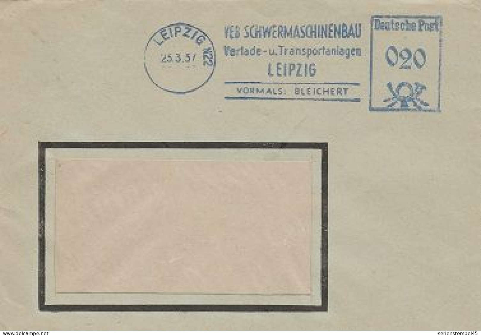 DDR Brief Mit Freistempel Leipzig N22 1957 VEB Schwermaschinenbau - Franking Machines (EMA)