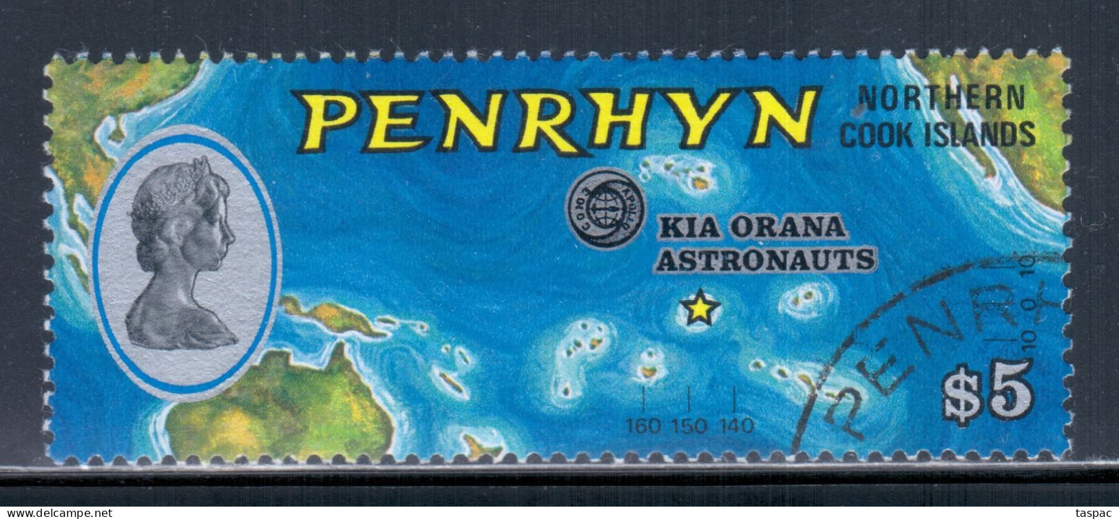 Penrhyn 1975 Mi# 66 Used - Overprinted - Safe Splashdown Of Apollo Space Capsule - Ozeanien