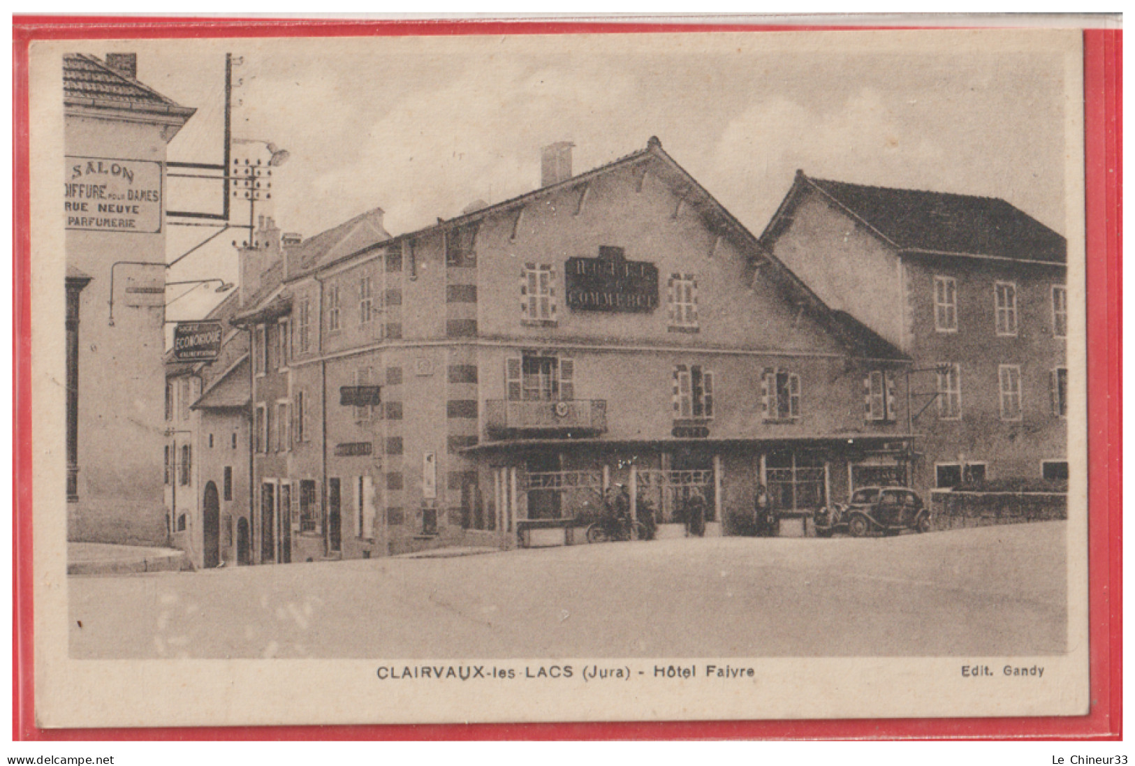 39 - CLAIRVAUX LES LACS ---Hotel Faivre -A Gauche Coin De Rue Salon De Coiffure--- Rare Et Inedite - Clairvaux Les Lacs