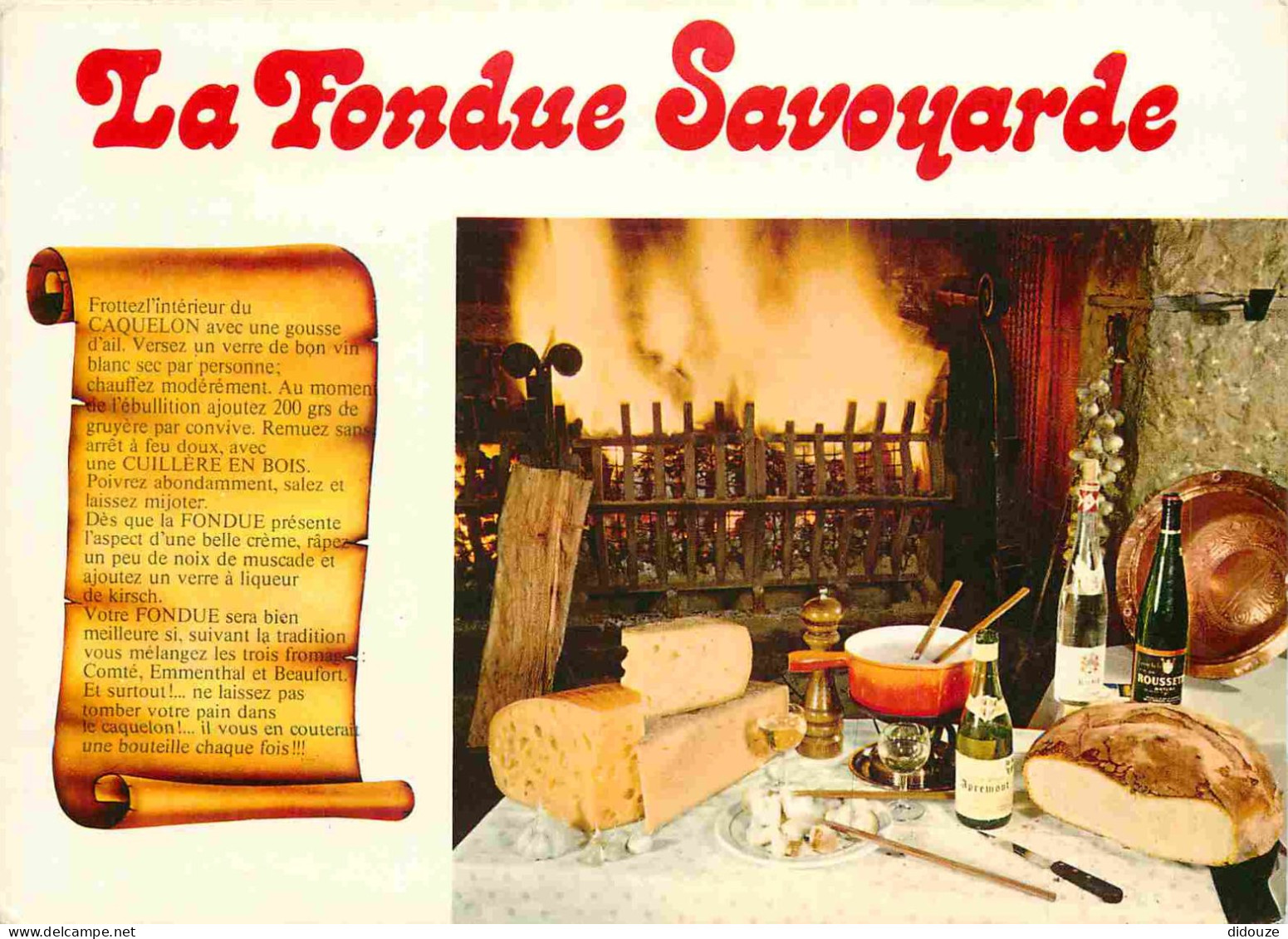 Recettes De Cuisine - Fondue Savoyarde - Gastronomie - CPM - Voir Scans Recto-Verso - Recettes (cuisine)