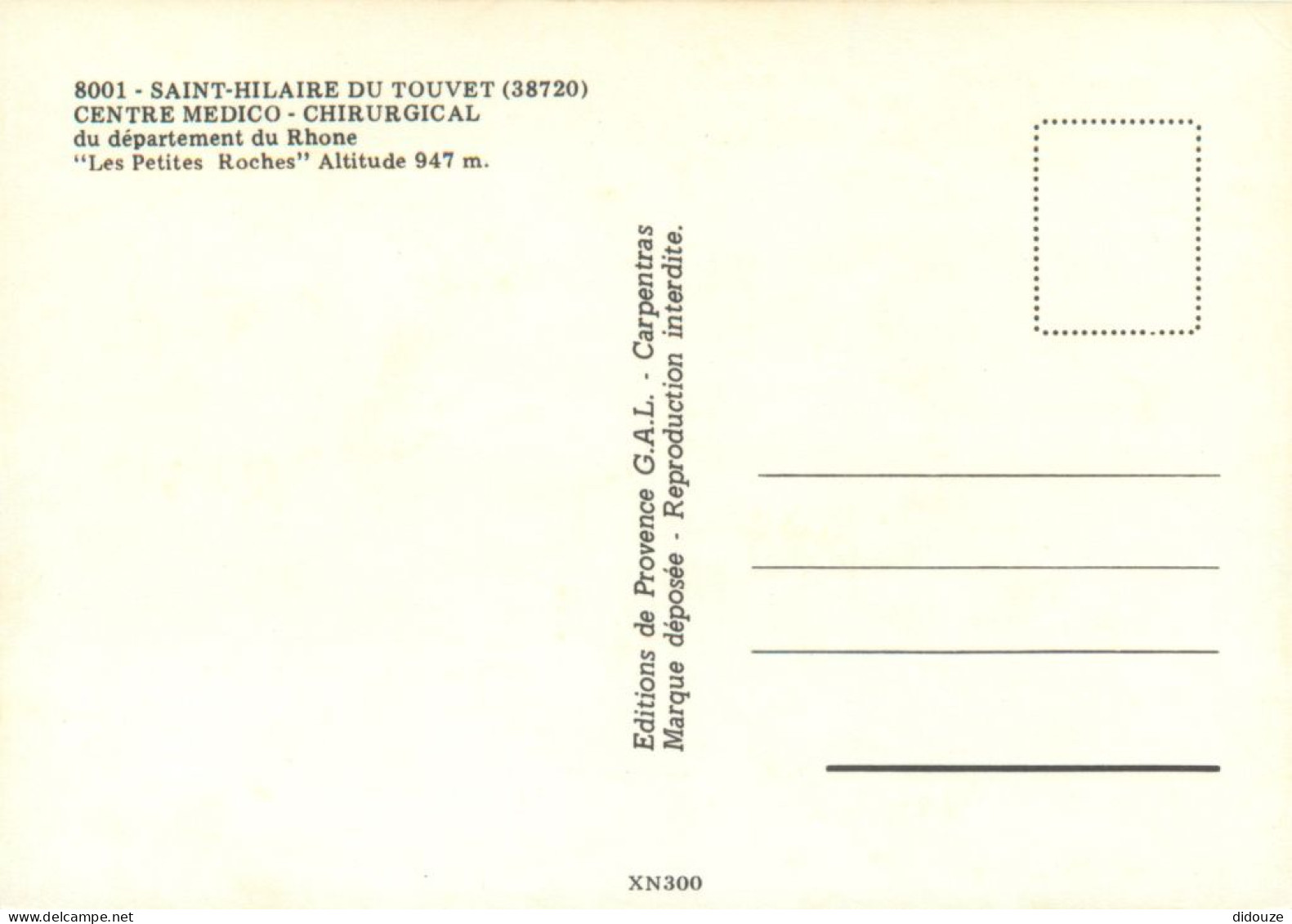 38 - Saint Hilaire Du Touvet - Centre Médico Chirurgical Du Département Du Rhône - Les Petites Roches - CPM - Carte Neuv - Saint-Hilaire-du-Touvet