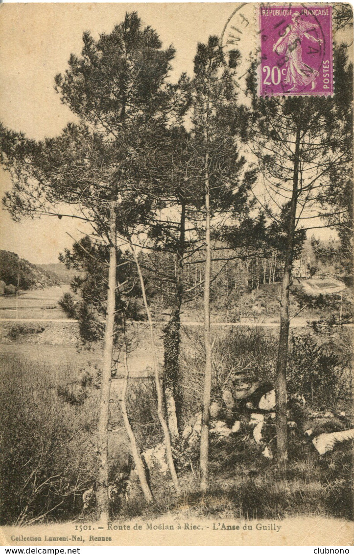 CPA - ROUTE DE MOELAN A RIEC - ANSE DU GUILLY - Moëlan-sur-Mer