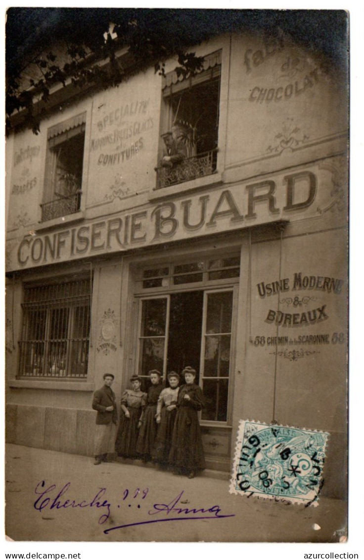 Devanture Confiserie Buard. Carte Photo Animée - Lyon 7