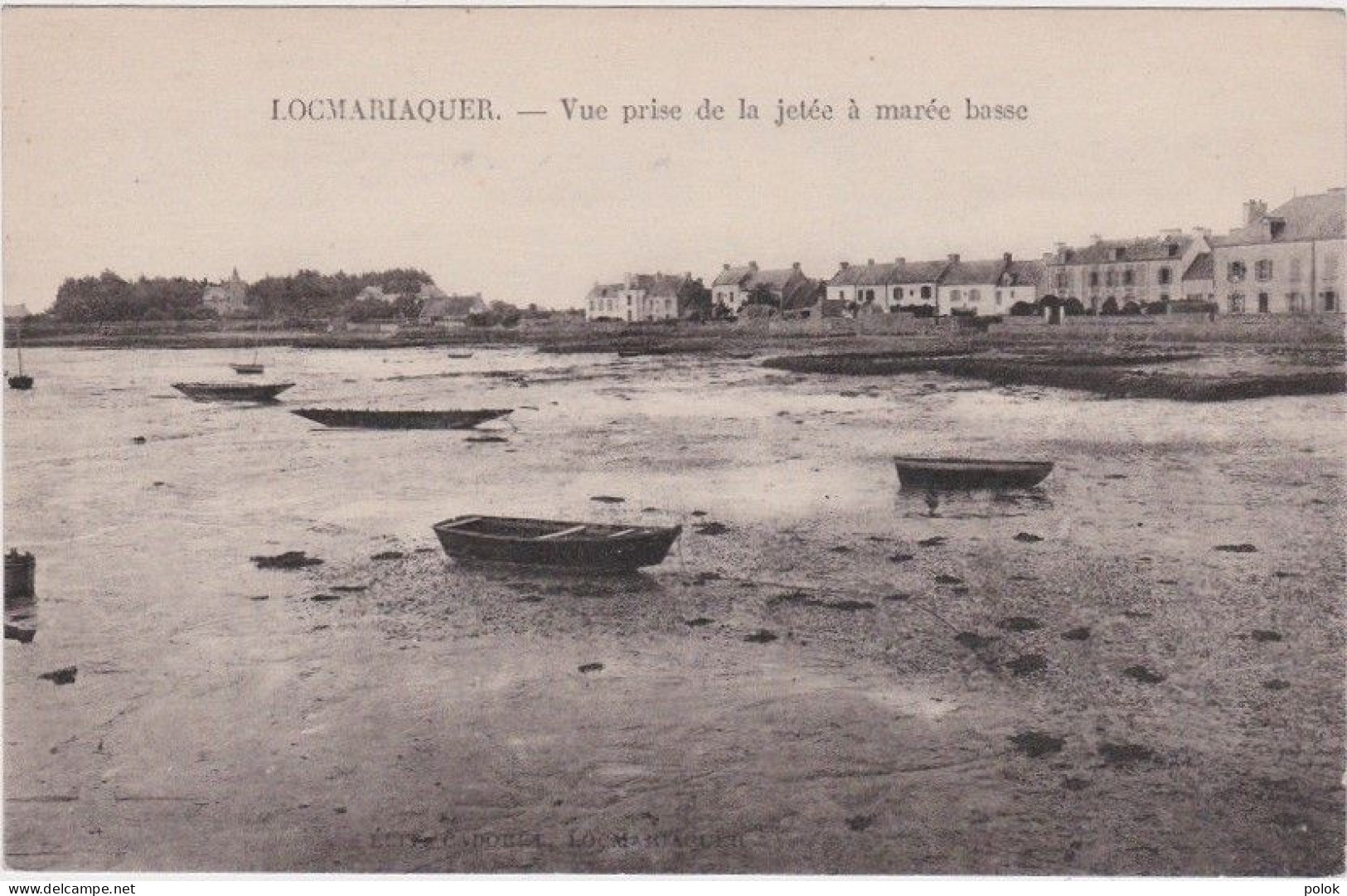 Cn – Rare Cpa LOCMARIAQUER – Vue Prise De La Jetée à Marée Basse - Locmariaquer