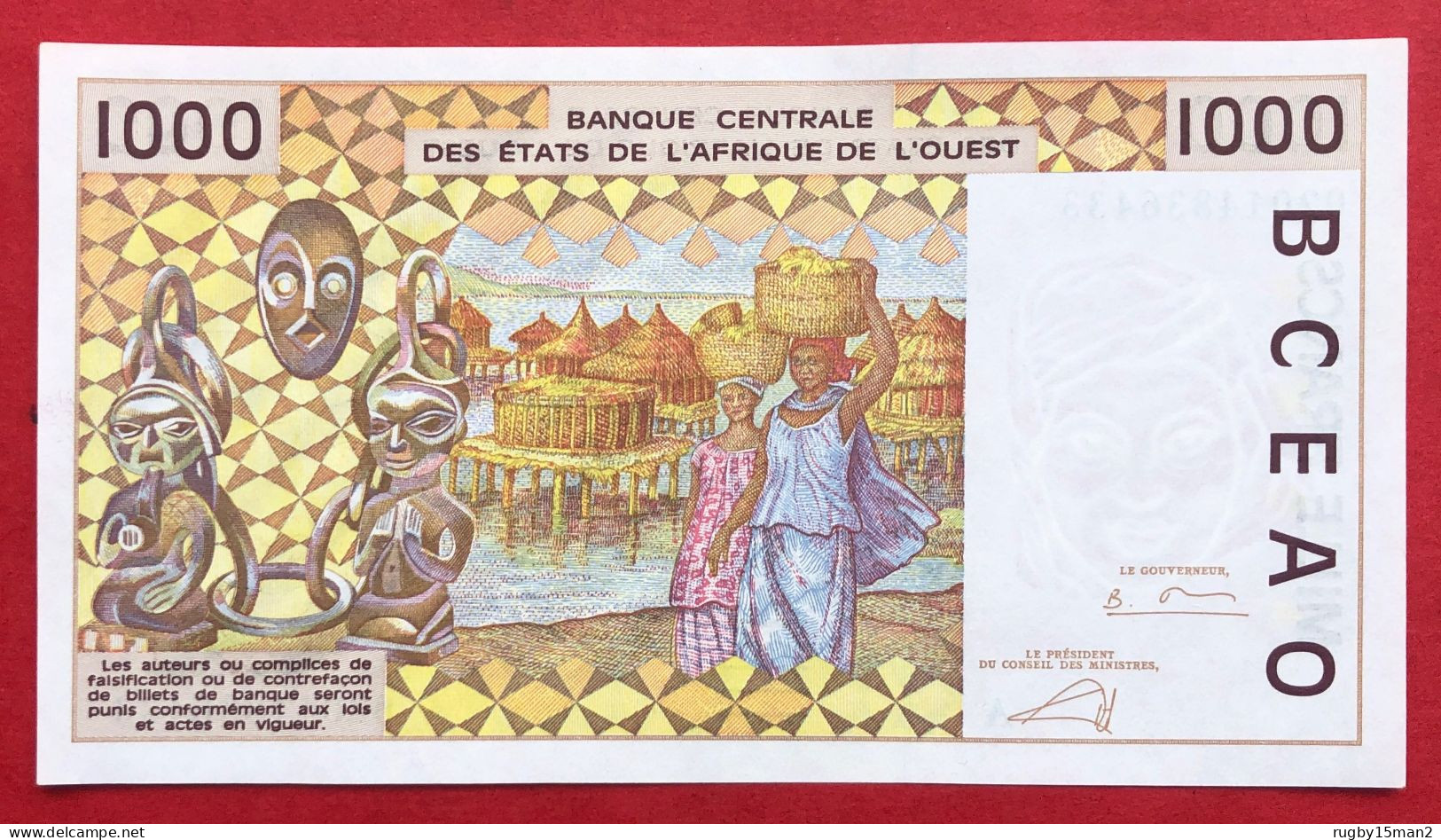 N°53 BILLET DE BANQUE DE 1000 FRANCS CÔTE D'IVOIRE 2002 NEUF / UNC - Costa D'Avorio