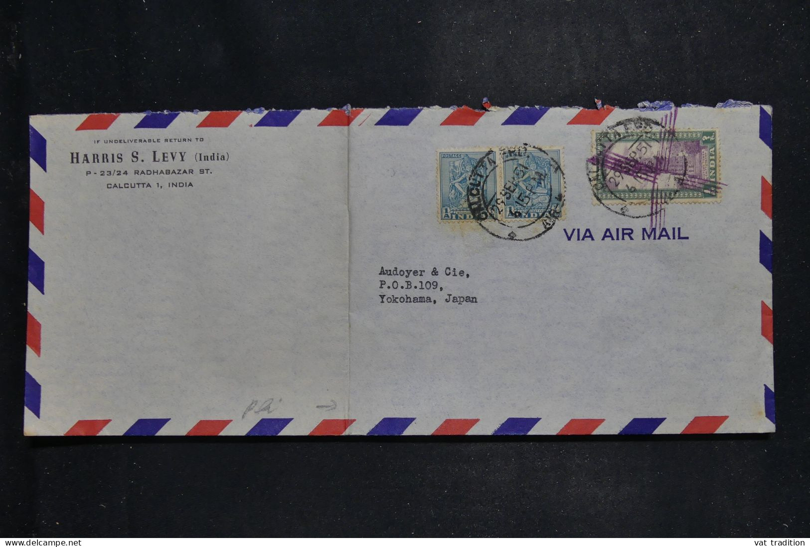 INDE - Enveloppe Commerciale De Calcutta Pour Yokohama En 1951 - L 151795 - Cartas & Documentos