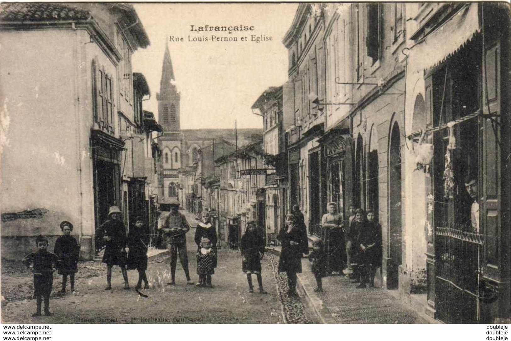 D82  LAFRANÇAISE  Rue Louis Pernon Et Église - Lafrancaise