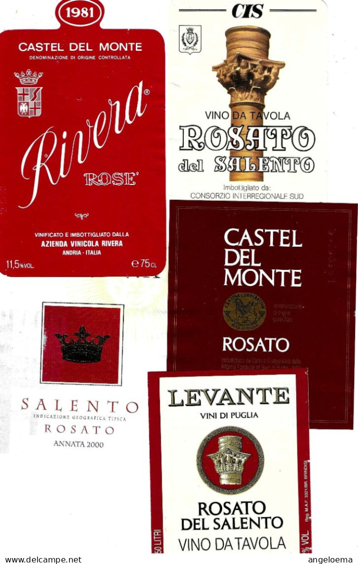 ITALIA ITALY - 11 Etichette Vino Rosso PUGLIA Anni 80-90 Vari Vini Rossi E Rosati Pugliesi - Vino Tinto