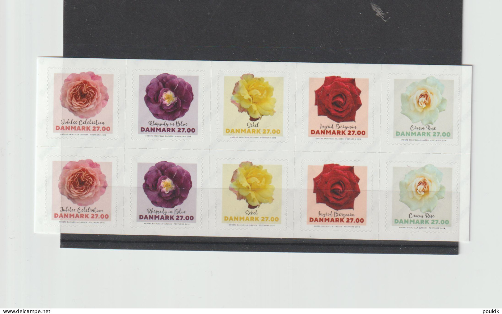 Denmark 2018 Booklet Roses High Value 10 X 27 Kr - Postal Value 36 Euro MNH/**. Postal Weight 0,04 Kg. Please Read - Rose