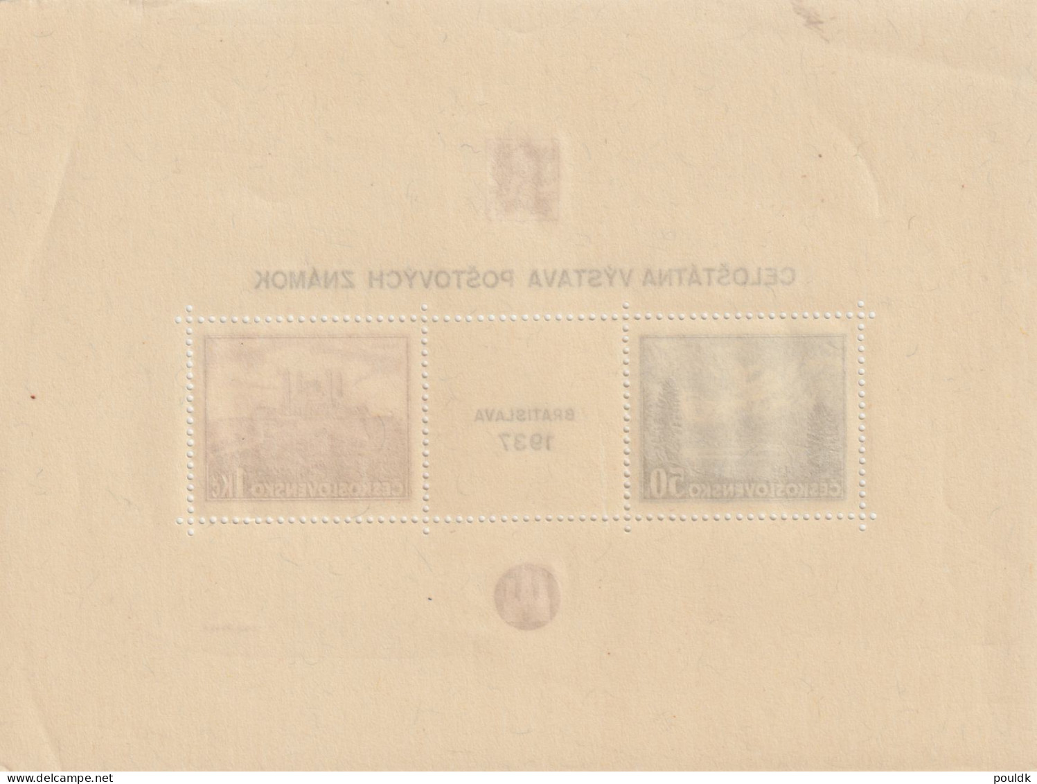 Ceskoslovensko 1937 Bratislava Exhibition Souvenir Sheet Not Perfect MNH/**. Postal Weight 0,04 Kg. Please Read  - Ungebraucht