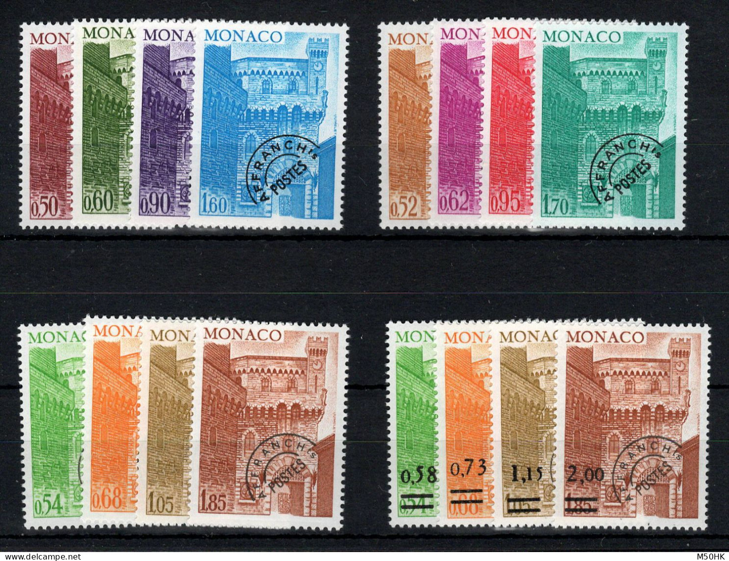 Monaco - Preo YV 38 à 53 N** MNH Luxe , 4 Series Completes Cote 23,50 Euros - Voorafgestempeld