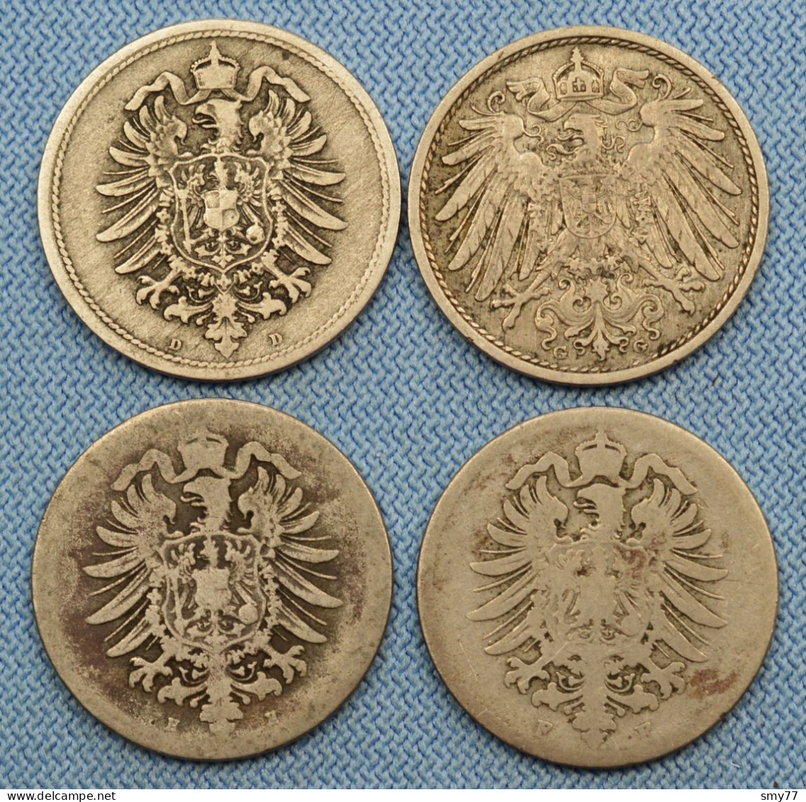 Germany / Deutschland • Lot 4x • 10 Pfennig • 1873 F – 1875 D – 1875 H – 1909 G • Rares Dates •  Allemagne • [24-615] - 10 Pfennig