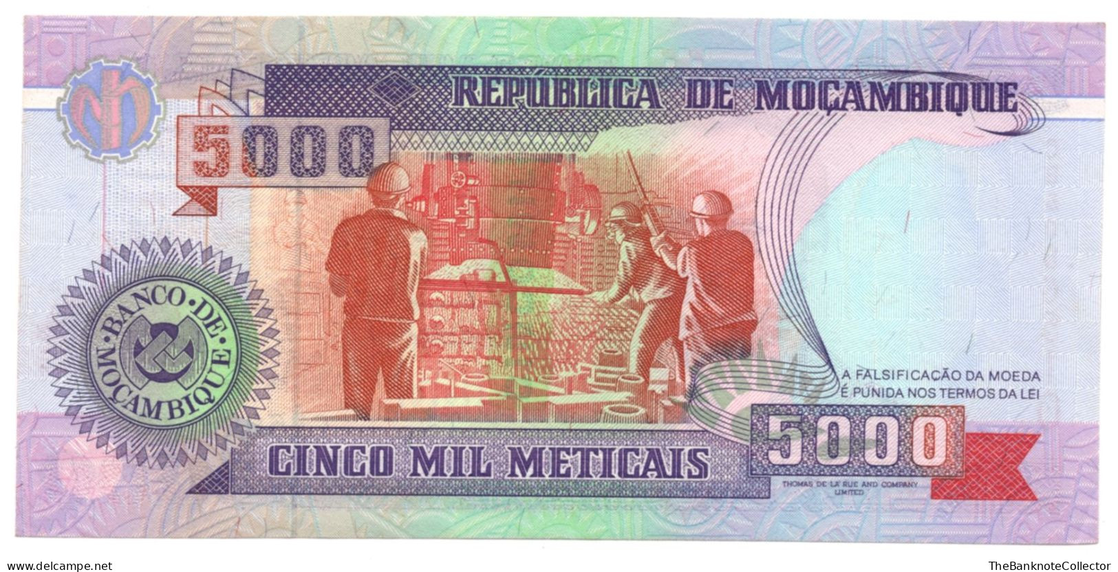 Mozambique 5000 Meticais 1991 P-136 UNC - Moçambique