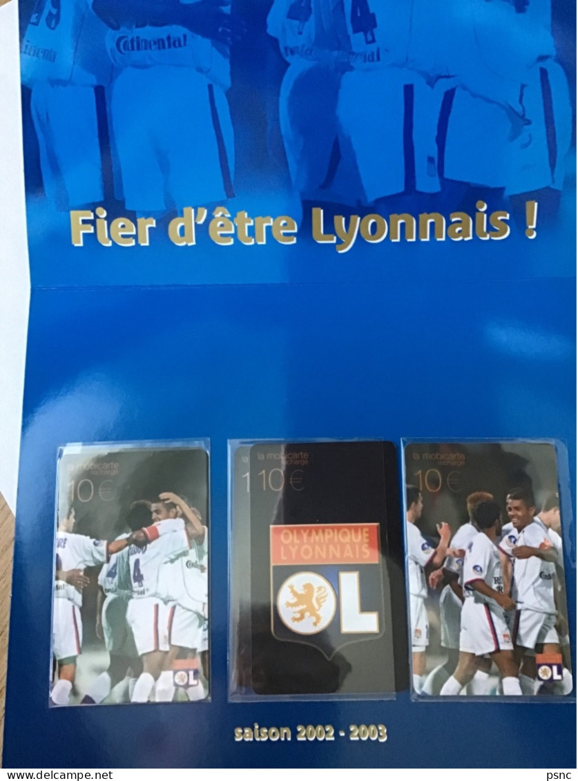 Set Complet De 3 Télécartes 10€ Olympique Lyonnais - Nachladekarten (Refill)