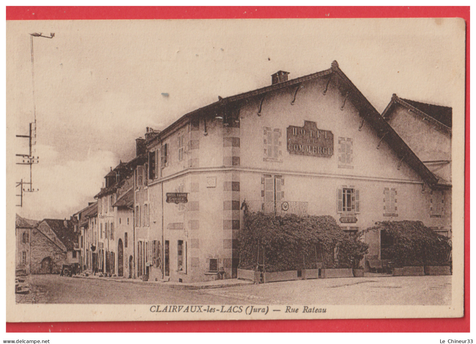 39 - CLAIRVAUX LES LACS ---Rue Rateau -- Hotel Du Commerce--cpsm Pf - Clairvaux Les Lacs