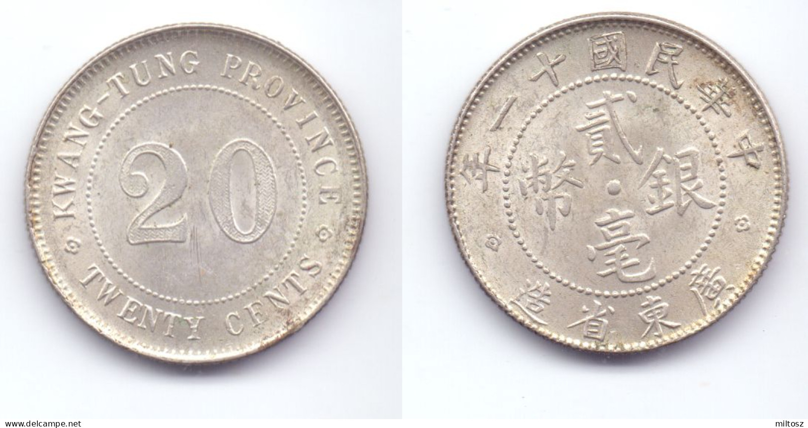 China Kwangtung 20 Cents 1922 (11) - Chine