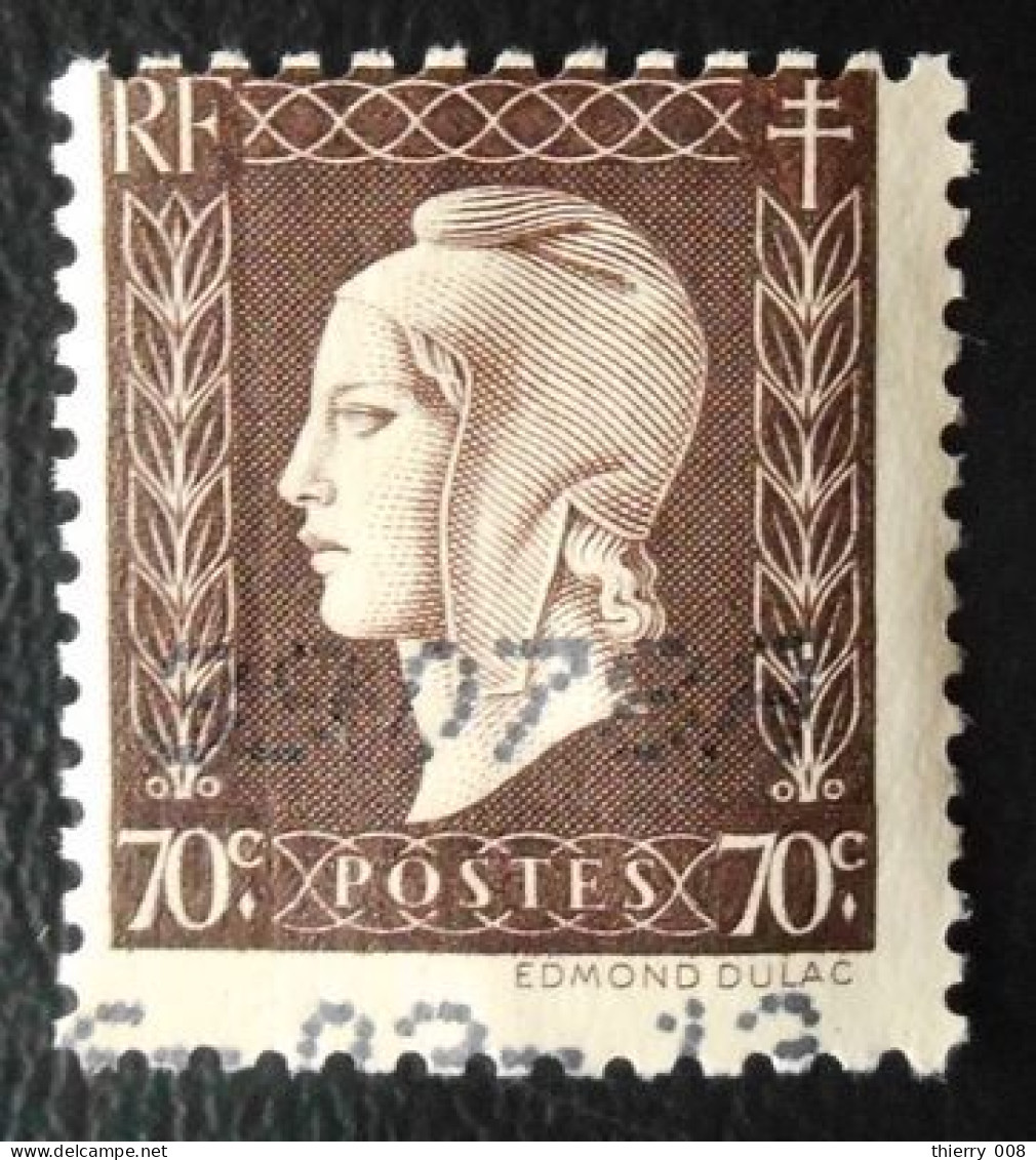 687 France 1945 Oblitéré Marianne De Dulac 70c Brun Lilas - Used Stamps