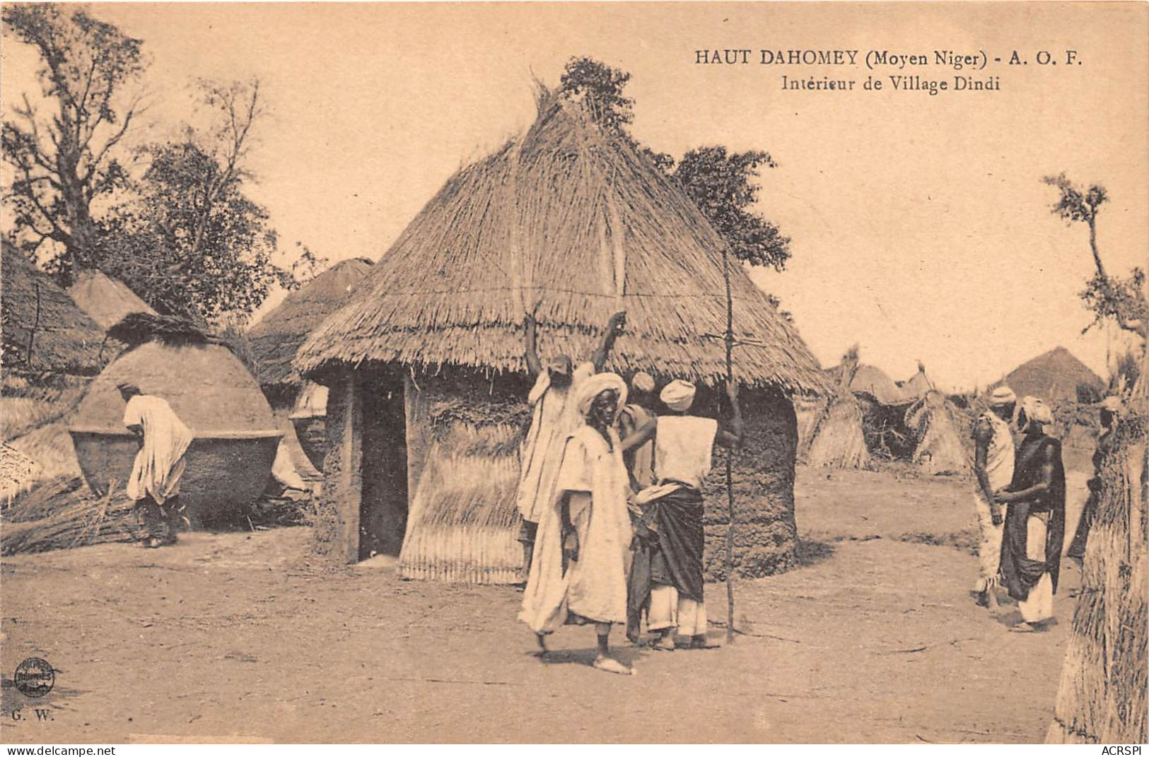 BENIN HAUT DAHOMEY Moyen Niger AOF Interieur De Village Dindi 10(scan Recto-verso) MA218 - Benín