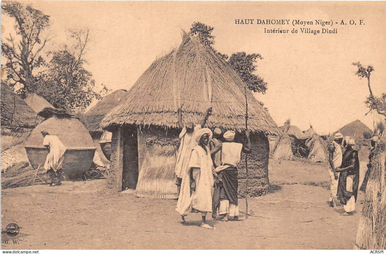 BENIN HAUT DAHOMEY Moyen Niger AOF Interieur De Village Dindi 8(scan Recto-verso) MA218 - Benin