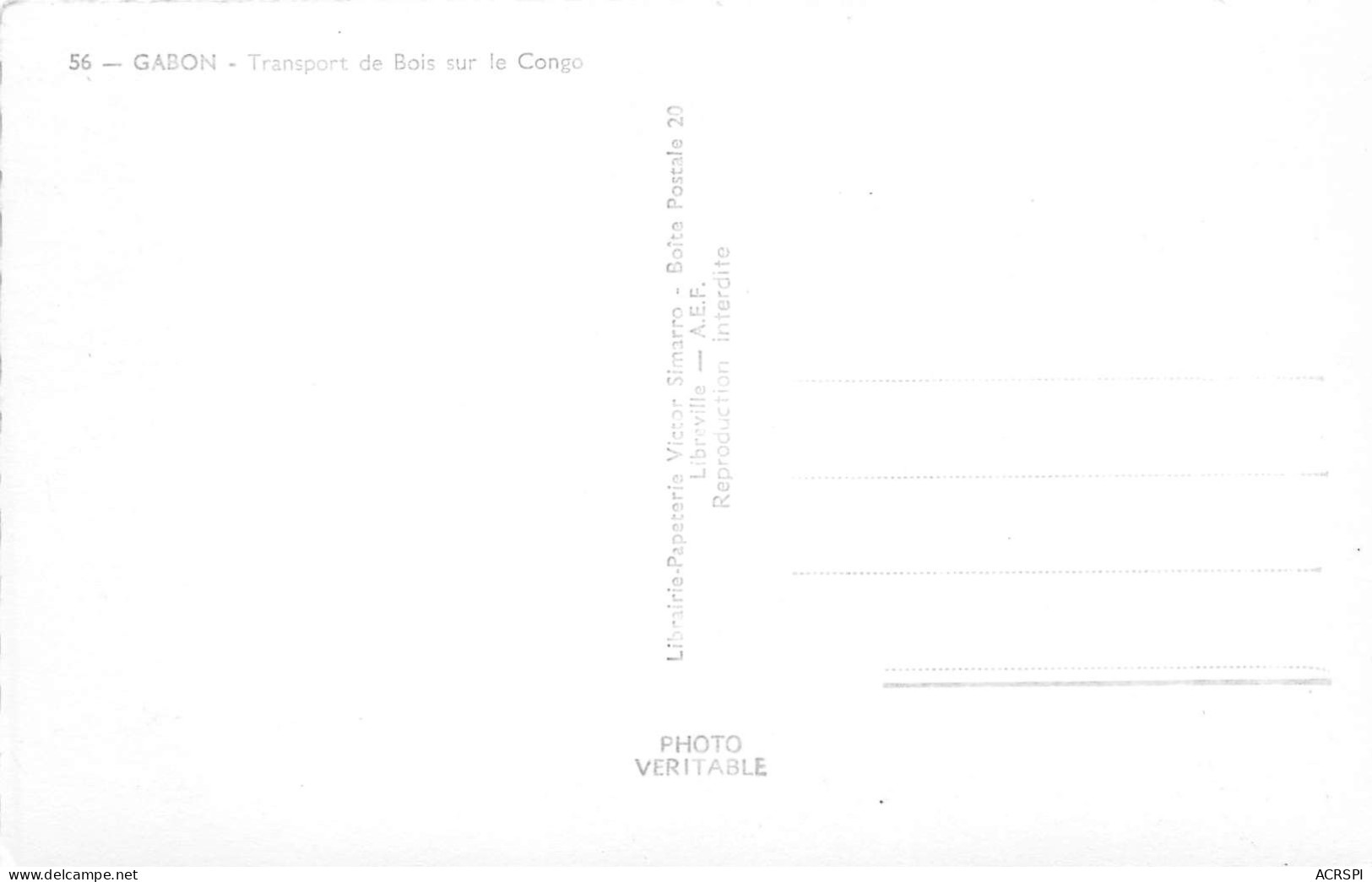 Republique Du GABON Transport De Bois Sur Le CONGO 8(scan Recto-verso) MA212 - Gabun
