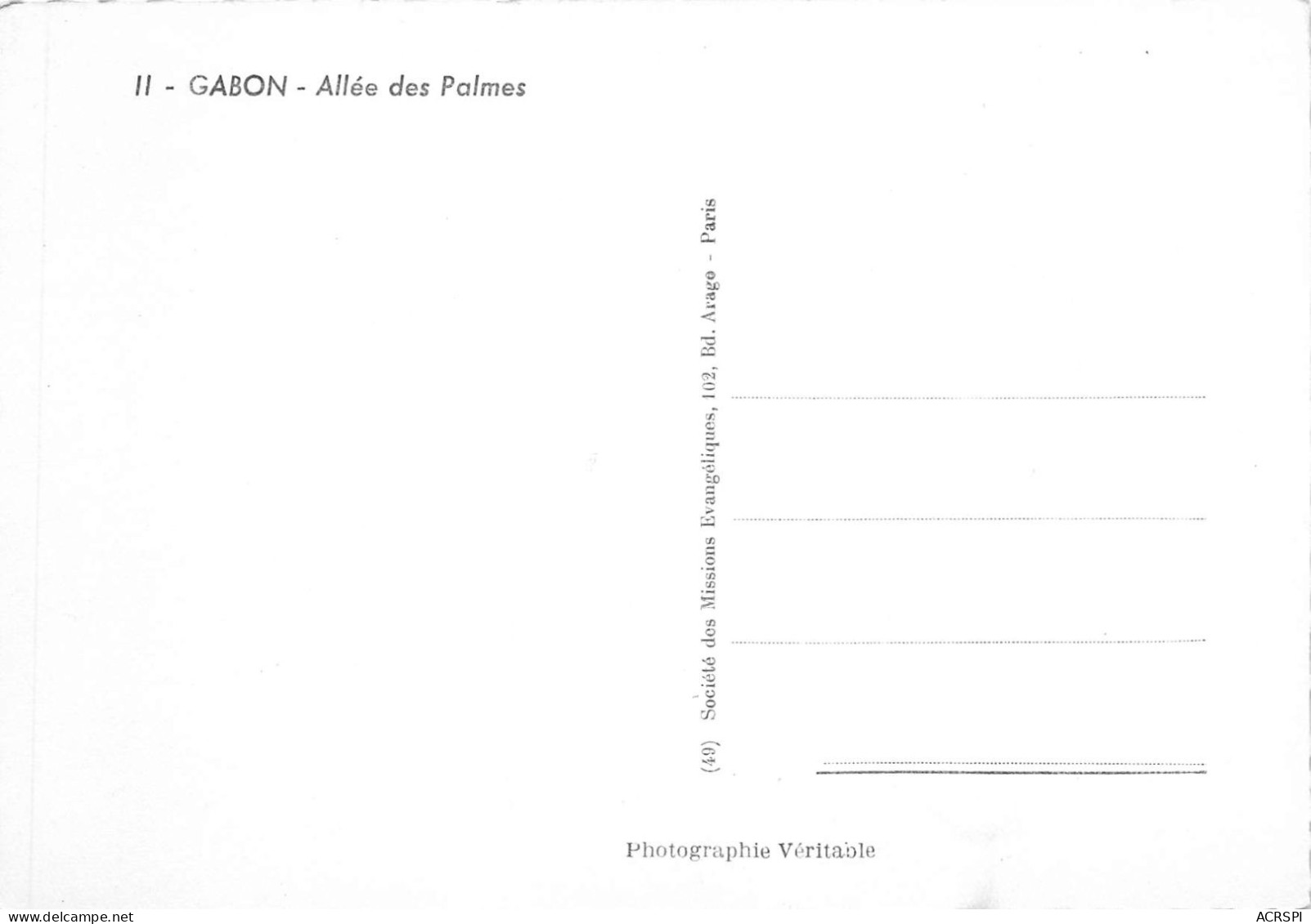 Republique Du GABON Allee Des Palmes 17(scan Recto-verso) MA211 - Gabun