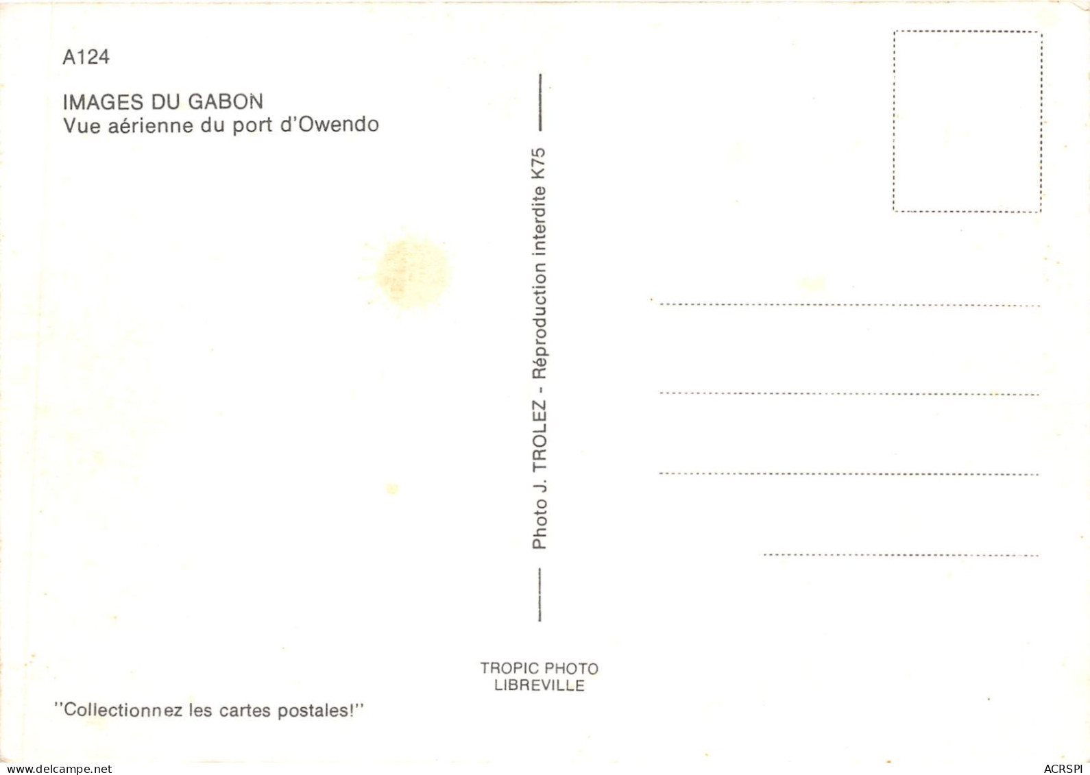REPUBLIQUE DU GABON Images Du Gabon Vue Aerienne Du Port D Owendo 20(scan Recto-verso) MA206 - Gabun