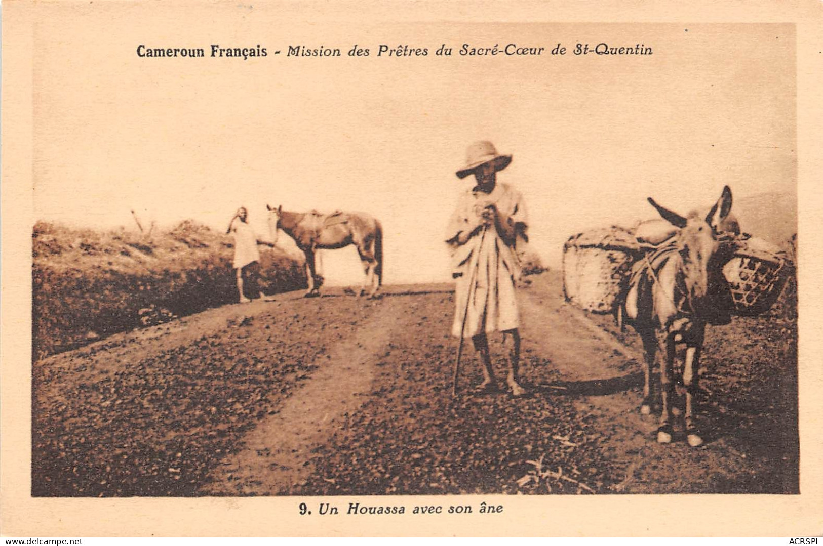  CAMEROUN Francais Mission Des Pretres Du Sacre Coeur De St Quentin Un Houassa Avec Son Ane 4(scan Recto-verso) MA202 - Cameroun