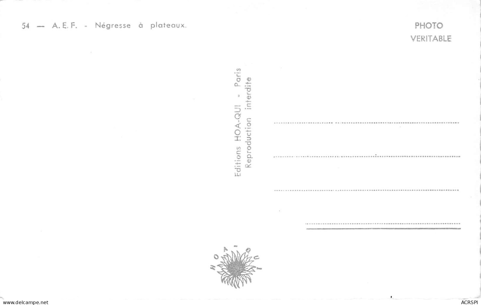  AEF TCHAD Negresse A Plateaux 30(scan Recto-verso) MA200 - Chad