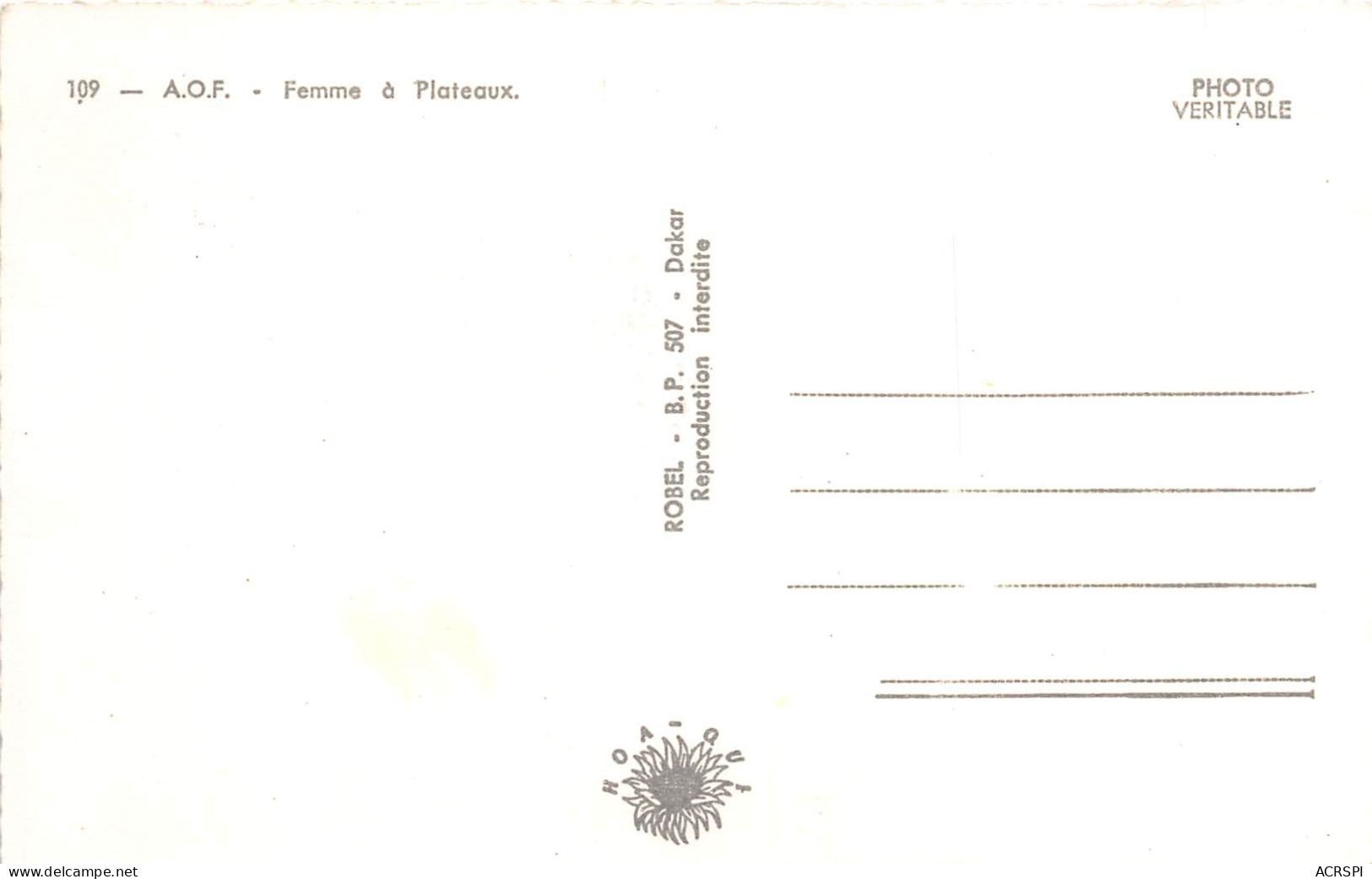 TCHAD AOF Femme A Plateaux 58(scan Recto-verso) MA200 - Tchad