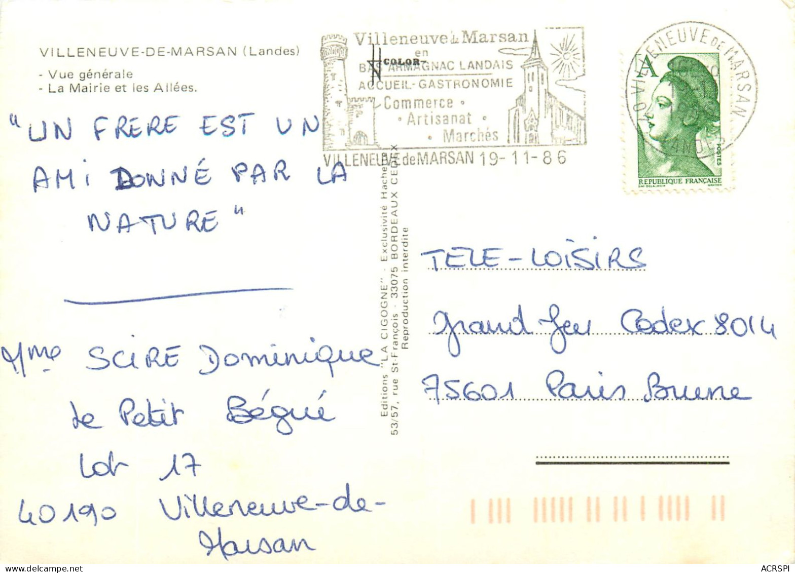 VILLENEUVE DE MARSAN 22   (scan Recto-verso)MA200Ter - Villeneuve De Marsan