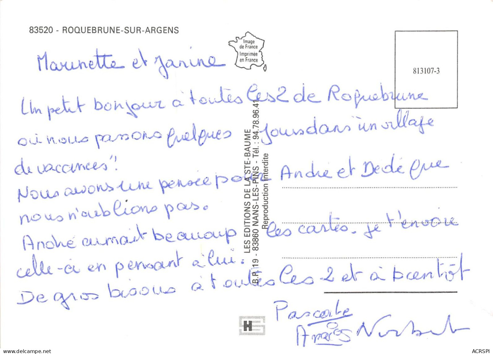 ROQUEBRUNE SUR ARGENS 13(scan Recto-verso) MA262 - Roquebrune-sur-Argens