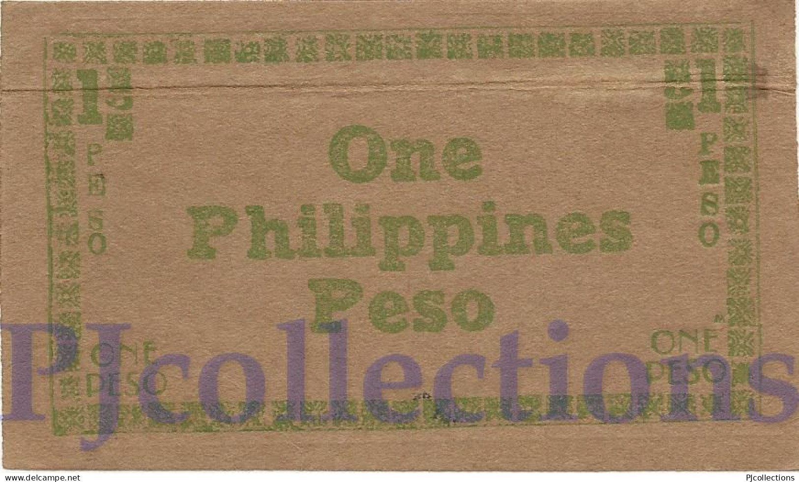 PHILIPPINES 1 PESO 1944 PICK S673 AU EMERGENCY BANKNOTE - Philippinen