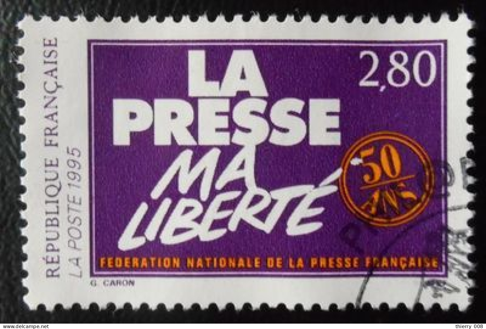 2917 France 1994 Oblitéré La Presse Ma Liberté  50 Ans - Oblitérés