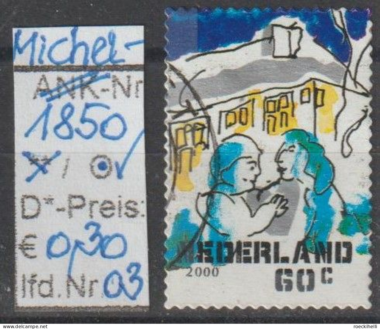 2000 - NIEDERLANDE - FM/DM "Dez.marken-Paar Vor Haus" 60 C Mehrf. - S. Scan  (1850o 01-03 Nl) - Gebruikt