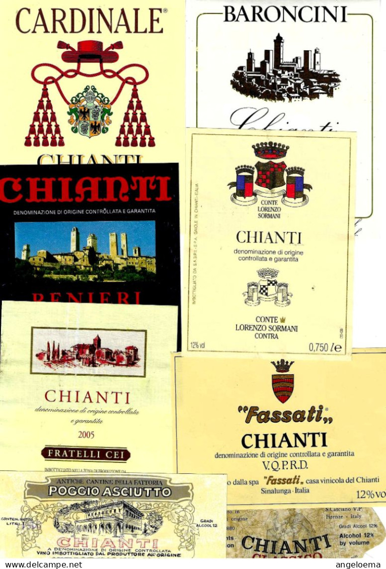 ITALIA ITALY - 15 Etichette Vino Rosso TOSCANA Anni 80-90-2000 Vino CHIANTI - Rode Wijn