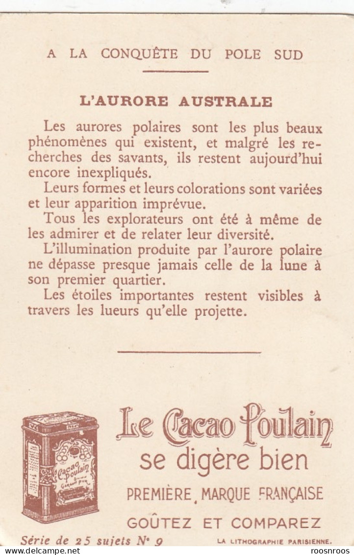 CHROMO CHOCOLAT POULAIN - A LA CONQUETE DU POLE SUD - L'AURORE AUSTRALE - Poulain