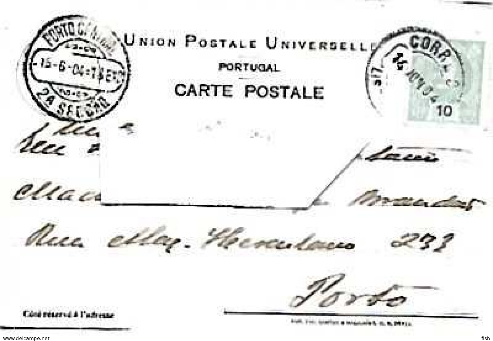 Portugal & Marcofilia, Cascaes, Pharol Da Guia, Lisboa A Porto 1904 (34828) - Lisboa